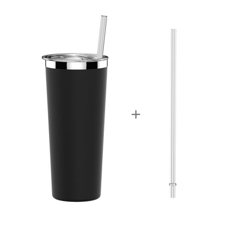 1 Pack Simple HH Vacuum Insulated Coffee Cup | Double Walled Stainless Steel Tumbler with straw | Travel Flask Mug | No Sweating, Keeps Hot & Cold| 22oz(650ml)|BPA (Best Mug To Keep Coffee Hot)