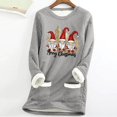 thumbnail image 2 of Darzheoy Womens Tops Casual Fashion Solid Color Printed Long Sleeve Sweatshirts Hoodless Fall Winter Thickened Thermal Round Neck Pullover Christmas Blouses, 2 of 3