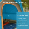 thumbnail image 6 of CAMPROS 6 Person Camping Tents, Waterproof Windproof Family Dome Tent with Rainfly, Large Mesh Windows, Wider Door, Portable with Carry Bag, 6 of 9