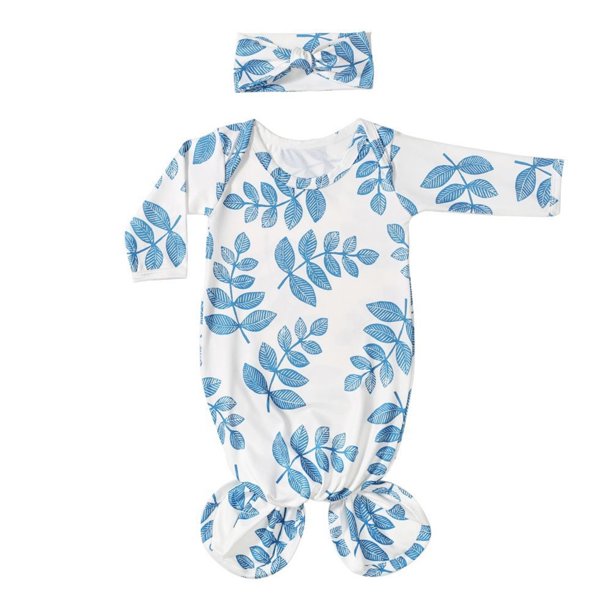 Baby Coming Home Outfit Knotted Sleep Gown Sleepwear Baby Knot Floral