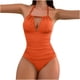 thumbnail image 2 of Traje de Baño con Correa de Bikini de Color Sólido Sexy para Mujeres, Traje de Baño Retro de Nylon con Almohadilla de Pecho para Piscina, Playa Y Verano, 2 of 6