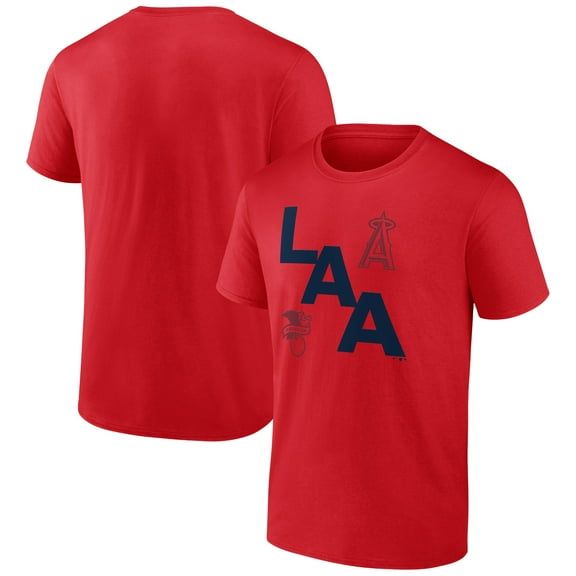 Men's Red Los Angeles Angels Record Shattered T-Shirt