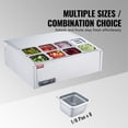 thumbnail image 5 of VEVOR Refrigerated Condiment Prep Station, 140 W Countertop Refrigerated Condiment Station, with 8 1/6 Pans, 304 Stainless Body and PC Lid, Sandwich Prep Table with Stainless Steel Guard, ETL, 5 of 9
