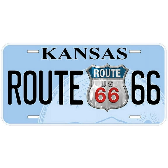 Kansas Route 66 Novelty Car Auto License Plate