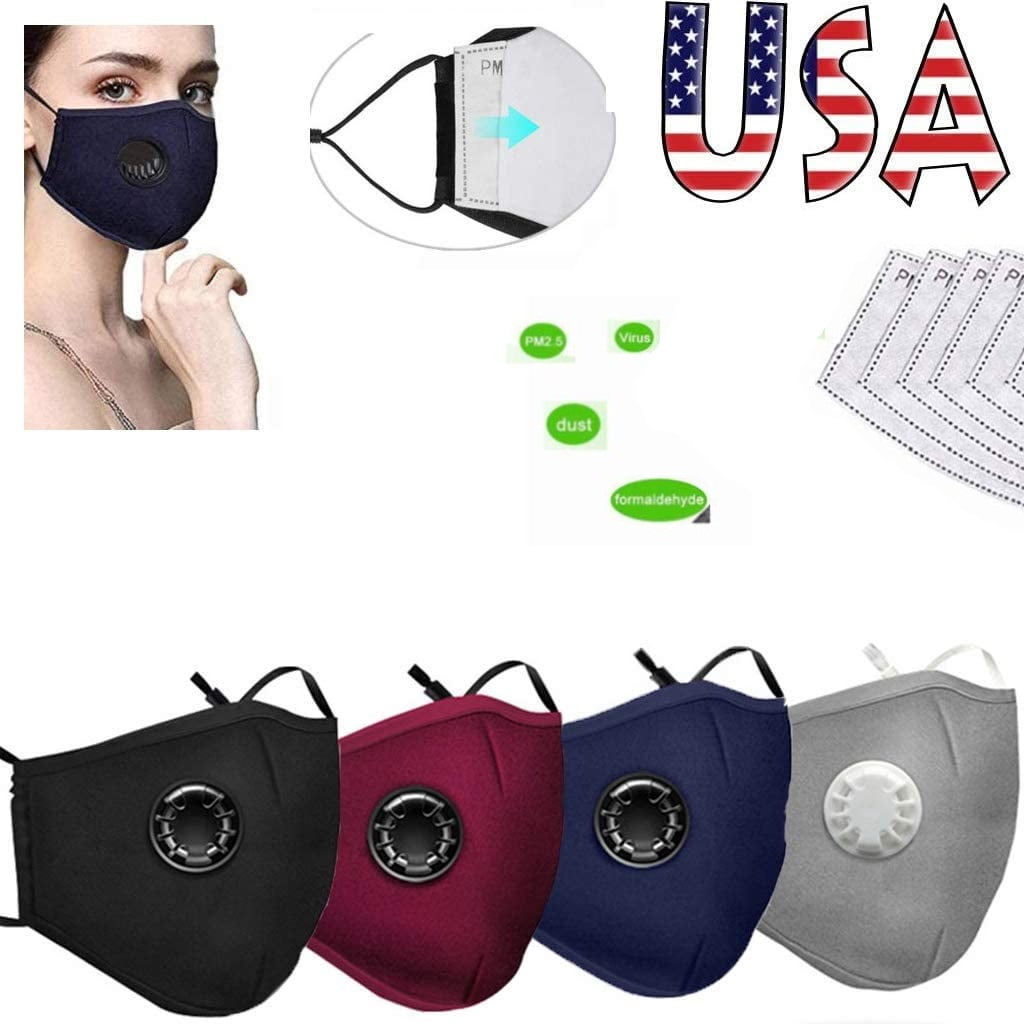 Reusable and Breathable Hoodie Hat Face Bandanas with Breathing Valve Anti-Haze Dust for Adults 