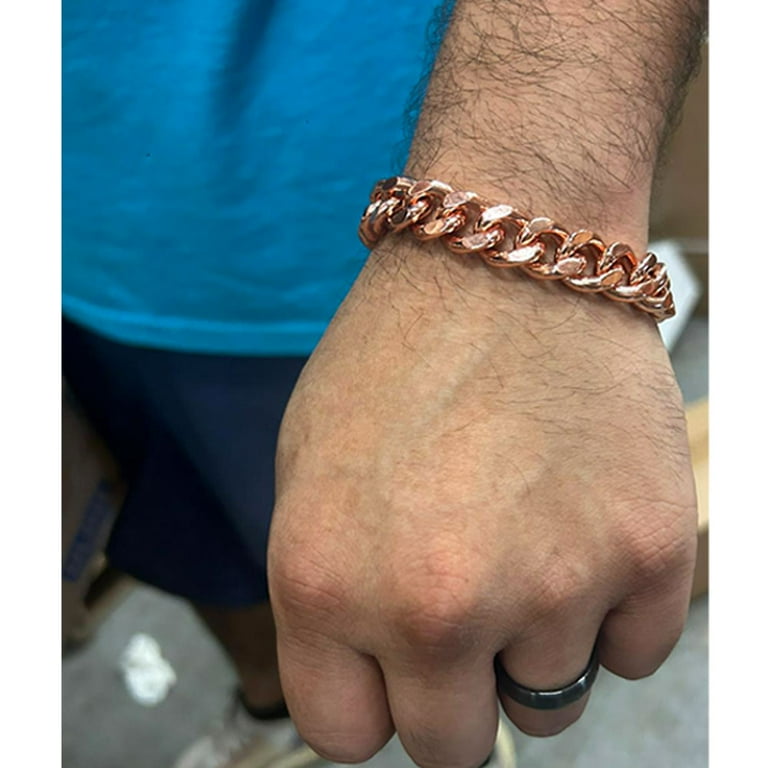 2 Pc Solid Cuban Link Bracelet Pure Copper Chunky Chain 2 Pc Solid Cuban Link Bracelet Pure Copper Chunky Chain