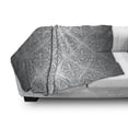 thumbnail image 3 of Grey Soft Flannel Fleece Throw Blanket, Vintage Mandala Baroque Patterns Monochrome Victorian Antique Ornaments Damask, Cozy Plush for Indoor and Outdoor Use, 70" x 90", Grey Pale Grey, by Ambesonne, 3 of 6