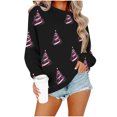 thumbnail image 4 of ‌FDGIU Trendy 2025 Women's Xmas Sweater – Funny Print Long Sleeve Pullover, Winter Casual Tunic‌, 4 of 4