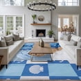 thumbnail image 3 of Funny Cat Area Rugs 8'x10', Washable Small Throw Rugs for Living Room Patio, Cute Art Modern Lovely Animals on Showering Blue Indoor Outdoor Rug Non-Slip Low Pile Carpet Runner Reversible Floor Mats, 3 of 8