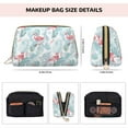 thumbnail image 2 of Tropical flamingo pink Makeup Bag, Large Capacity Travel Cosmetic Bag for Women Girls- Travel Toiletry Bag Leather Portable Waterproof Makeup Case Organizer with Handle, 2 of 4