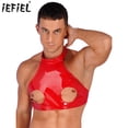 thumbnail image 2 of Lencería Sexy para hombre, camisetas sin mangas con busto abierto, aspecto húmedo, de piel sintética, sin mangas, con cuello Halter y espalda descubierta, Tops eróticos con sujetador Sexy, 2 of 4
