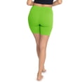 thumbnail image 3 of Stretch Is Comfort Women's Cotton Biker Shorts Lime Green Small, 3 of 6