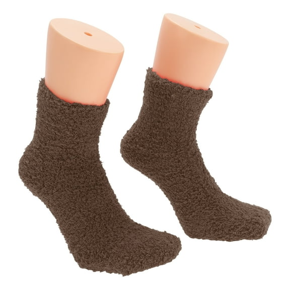 Unique Bargains 1 Pair Women's Comfortable Sleep Cozy Socks Brown 93% Polyester 7% Spandex