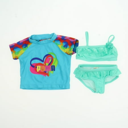 

Pre-owned OP | Puma Girls Green | Blue Puma 2-piece Swimsuit size: 3-6 Months