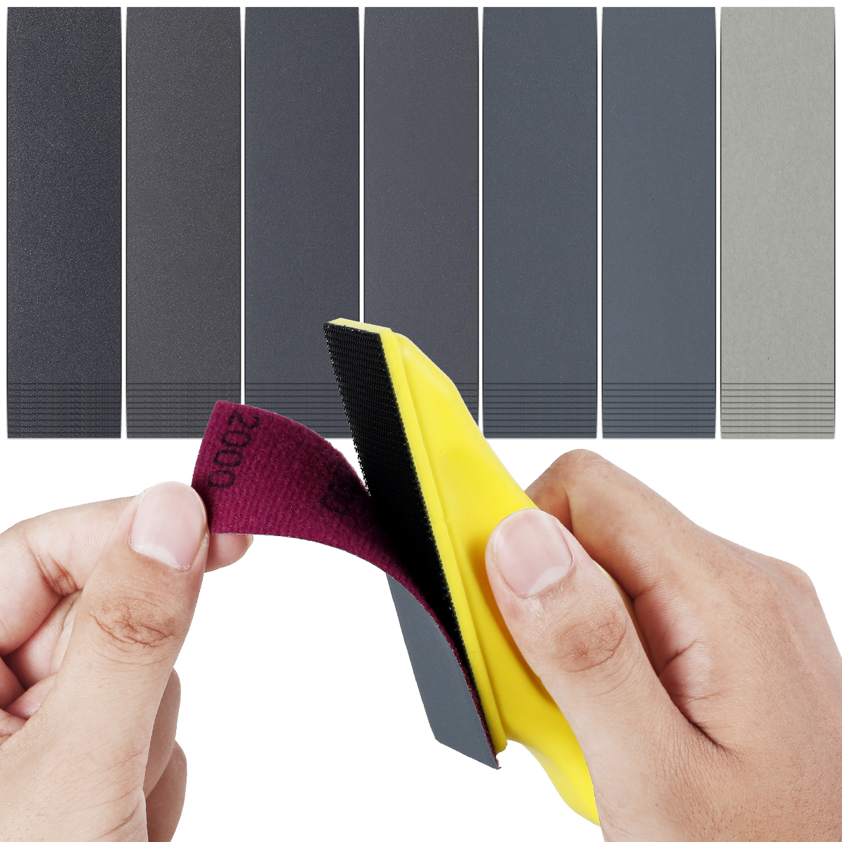 Rnlawks Micro Sander Kit Hook and Loop Sander Paper Assorted Grit Wet