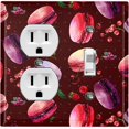 thumbnail image 1 of Metal Light Switch Plate Cover Macaron Fruit Cherry Strawberries French Desserts CAK021, 1 of 13