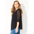 thumbnail image 3 of Catherines Women's Plus Size Petite Swiss Dot Tie Sleeve Blouse, 3 of 6