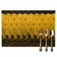 thumbnail image 2 of Abstract Watercolor Placemat of 1 PC, Geometric Cube Pattern Table Mats Washable Heat-Resistant Non-Slip Place Mats for Kitchen Dinner Table Indoor Outdoor Decor,13x19 Inch Yellow, 2 of 9
