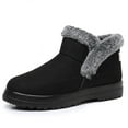 thumbnail image 5 of Platform Winter Boots for Women Slip on Suede High Top Loafers Plush Lined Snow Booties Casual Warm Comfy Outdoor Flat Walking Shoes Black Size 9, 5 of 6