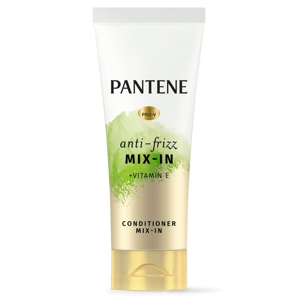 Pantene Anti-Frizz Booster Shot, Conditioner Mix-in, Smoothing Frizzy Hair, Vitamin E, 2.5 fl oz
