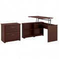 thumbnail image 1 of Bush Furniture Cabot 52W Sit to Stand Corner Bookshelf Desk with File Cabinet, 1 of 7