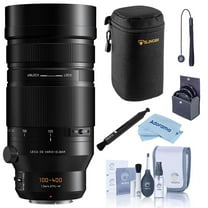 Panasonic Leica DG Vario-Elmarit 100-400mm f/4.0-6.3 II ASPH Lens, Bundle with Large Lens Case, 72mm Filter Kit, Lens Pen Lens Cleaner, Cleaning Kit, Small Cleaning Cloth and Lens Cap Tether