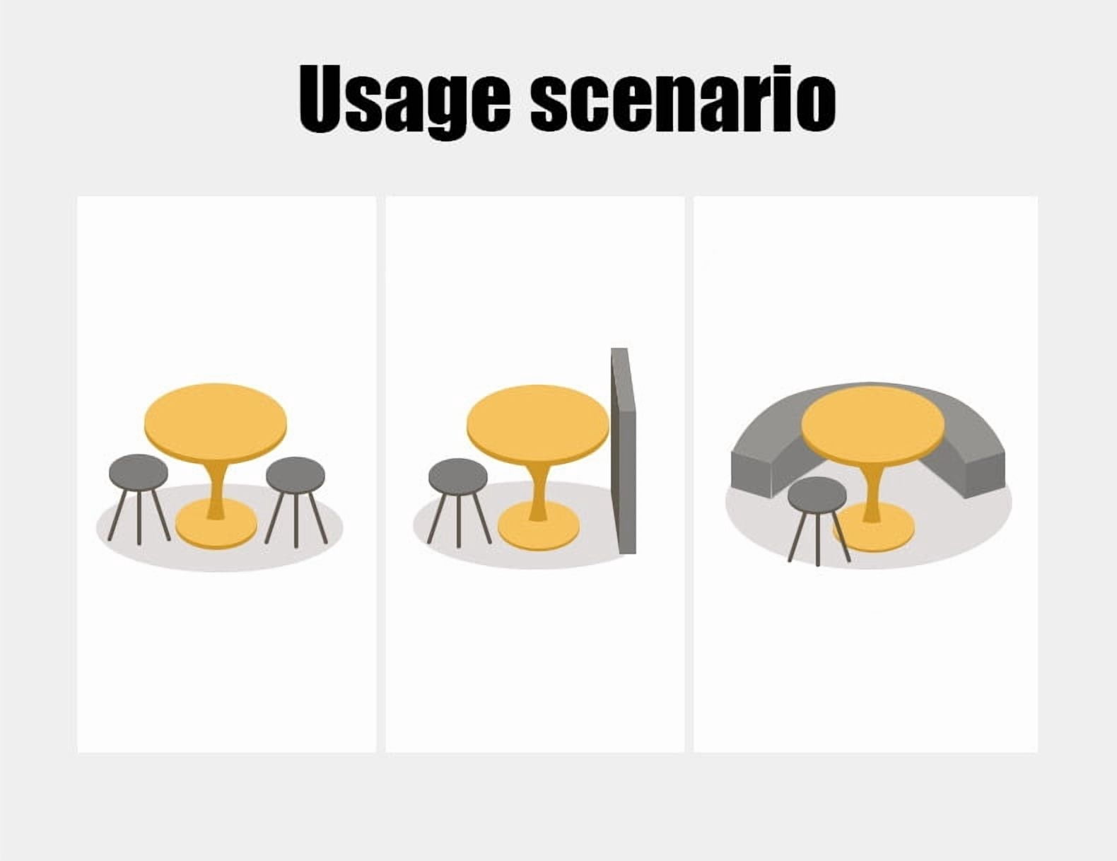 Modern Round Dining Table, 31.5 Inch Diameter MDF Tabletop with Cylindrical Metal Base, Multipurpose Leisure Coffee Table for Kitchen Living Room Small Apartment