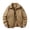 Khaki, variant on MexChoioe Mens Fleece Collar Bomber Jacket Solid Color Full Zip Multi Pockets Warm Material for Outdoor Wear in Fall Winter for Mens