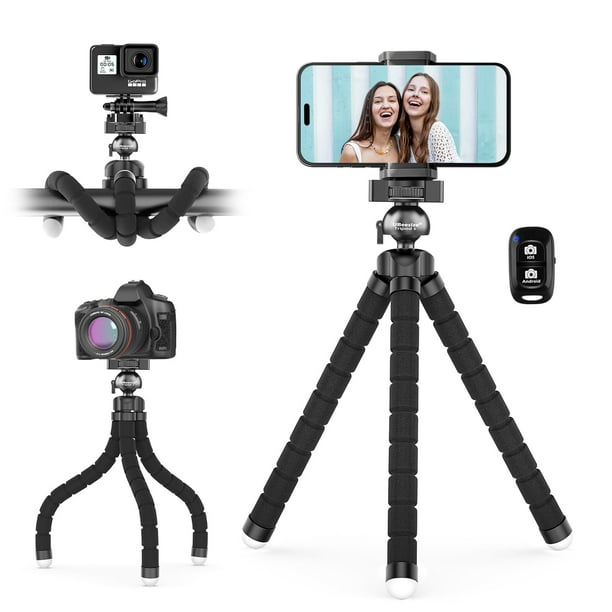 Trípode para teléfono uBeeSize Premium flexible con control remoto y soporte