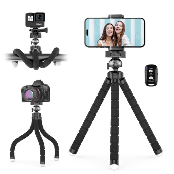 Trípode para teléfono uBeeSize Premium flexible con control remoto y soporte