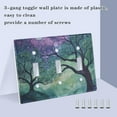 thumbnail image 3 of Yayeee Toggle Light Switch Wall Plate 3-Gang 6.37"x4.48" Decorative Outlet Cover, Moonlight Forest, 3 of 7