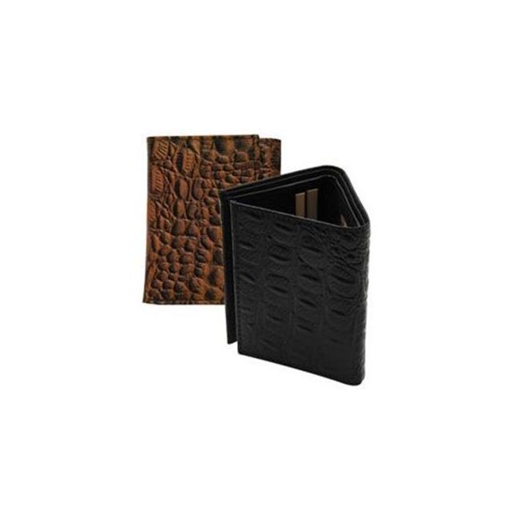 Blackcanyon Outfitters BCO5503ZC RFID Trifold Wallet Croc Emblem, Black & Brown
