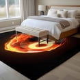 thumbnail image 4 of 5'x8' Area Rugs, Billiards Indoor Outdoor Area Rug for Living Room Bedroom, Modern Buruning Flame Sport Black Background Washable Bathroom Rugs Kitchen Floor Carpet Mats Home Decor Aesthetic, 4 of 8
