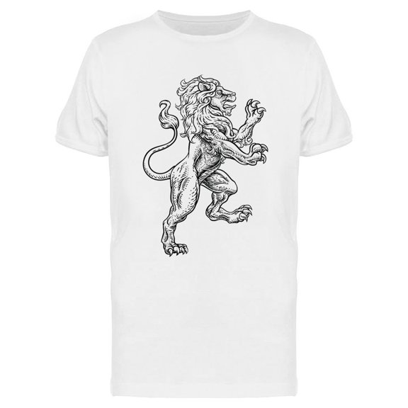 Lion Rearing Rampant Design T-Shirt Men -Image by Shutterstock, Male 3X-Large