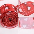 thumbnail image 5 of 1PCS Valentine's Day Ribbon - Wired Red Hearts, 2" for Wreath Bow Wrapping Gift & Party Supplies, 5 of 6