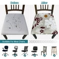 thumbnail image 4 of Seat Covers for Dining Room Chairs Stretch Printed Chair Seat Covers Set of 6, Removable Washable Upholstered Chair Seat Protector Cushion Slipcovers for Kitchen, Office, 4 of 6