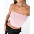 thumbnail image 5 of Women'S Tube Tops Strapless Crop Tops Basic Backless Sleeveless Going Out Outfits Summer Clothes Light Pink XS, 5 of 10