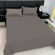 thumbnail image 5 of Láminas De Fibra Juego de sábanas de poliéster de 3 piezas con 2 fundas de almohada, 150x230 cm, color liso, lavables, para colchón estándar (gris claro). Rkxzt, 5 of 9