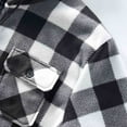 thumbnail image 6 of HAiming Fleece Lined Plaid Button down Jackets Drawstring Hooded Coat Long Sleeve Casual Outerwear with Pockets, 6 of 9