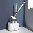 thumbnail image 4 of Innovative Wall-Mounted Silicone Toilet Brush Kit with TPR Soft Bristles and Extended Handle – Dual-Function "One Drag Two" Design for Efficient Bathroom Cleaning, Mold-Resistant and Hygienic Home, 4 of 5