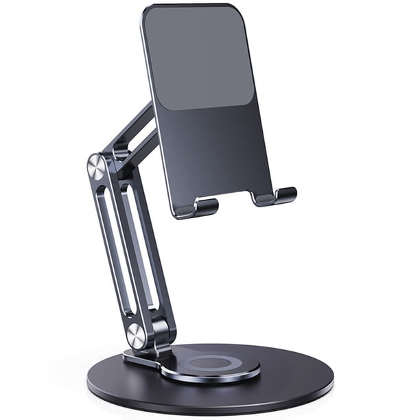 Tholdsy Soporte para teléfono móvil de escritorio de Metal de 360 °, tableta plegable, aleación de aluminio, soporte giratorio Teléfono y Comunicación Gris oscuro