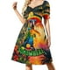 thumbnail image 3 of Son las 5 en punto en algún lugar Vestido de manga corta con diseño de loro tropical Vestido de fiesta ropa de noche para mujer ropa de verano Vestido, 3 of 7