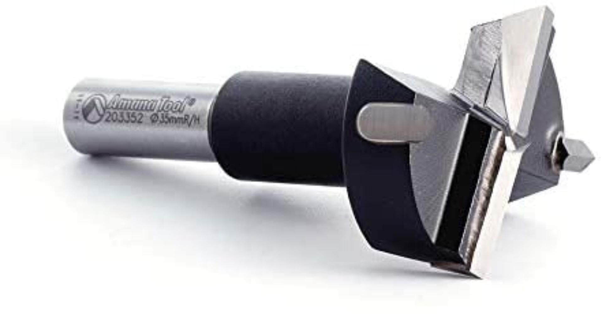 203352 Carbide Tipped Hinge Boring Bit R/H 35mm Dia x 70mm Long x 10mm Shank Amana Tool