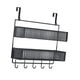 thumbnail image 4 of Organizador de ganchos para colgar sobre la puerta, toallero, ganchos para colgar sobre la puerta, percha para puerta, canasta de malla para baño, negro, 4 of 8