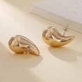 thumbnail image 3 of Pendientes de gota de agua Yashi con forma de lágrima para mujer y niña aretes de aro gruesos para uso diario para bodas fiestas regalos de joyería de moda Oro, 3 of 5