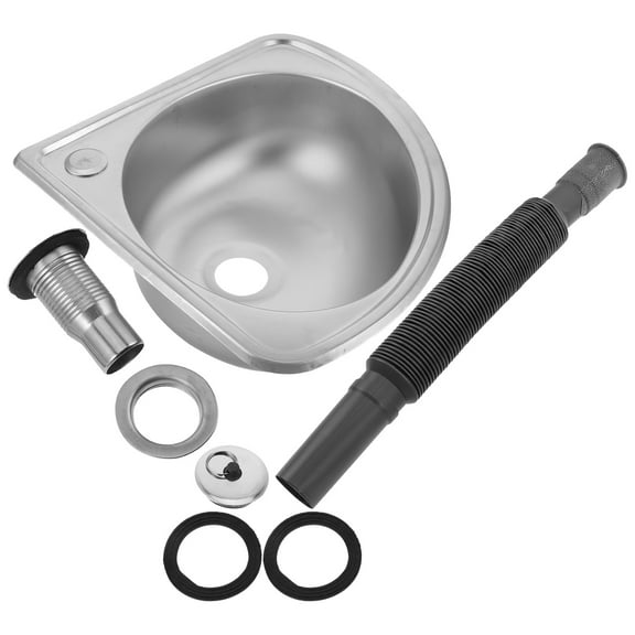 Zehuanyu 1 Set Of Rv Sink Ultra-Small Simple Wash Basin Drop in Sink Stainless Steel Wash Basin Single Bowl Sink Small Kitchen Sink Portable Sink Triangular Wash Basin