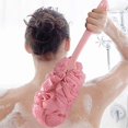 thumbnail image 2 of Long Handle Exfoliating Loofah, Shower Sponge, Body Scrubber, Shower Puff, Back Brush, Back Scrubber, Bath Mesh Sponge, Loofah, Back Scrubber, Shower Loofah, Bath Brush Long Handle (Cyan), 2 of 7