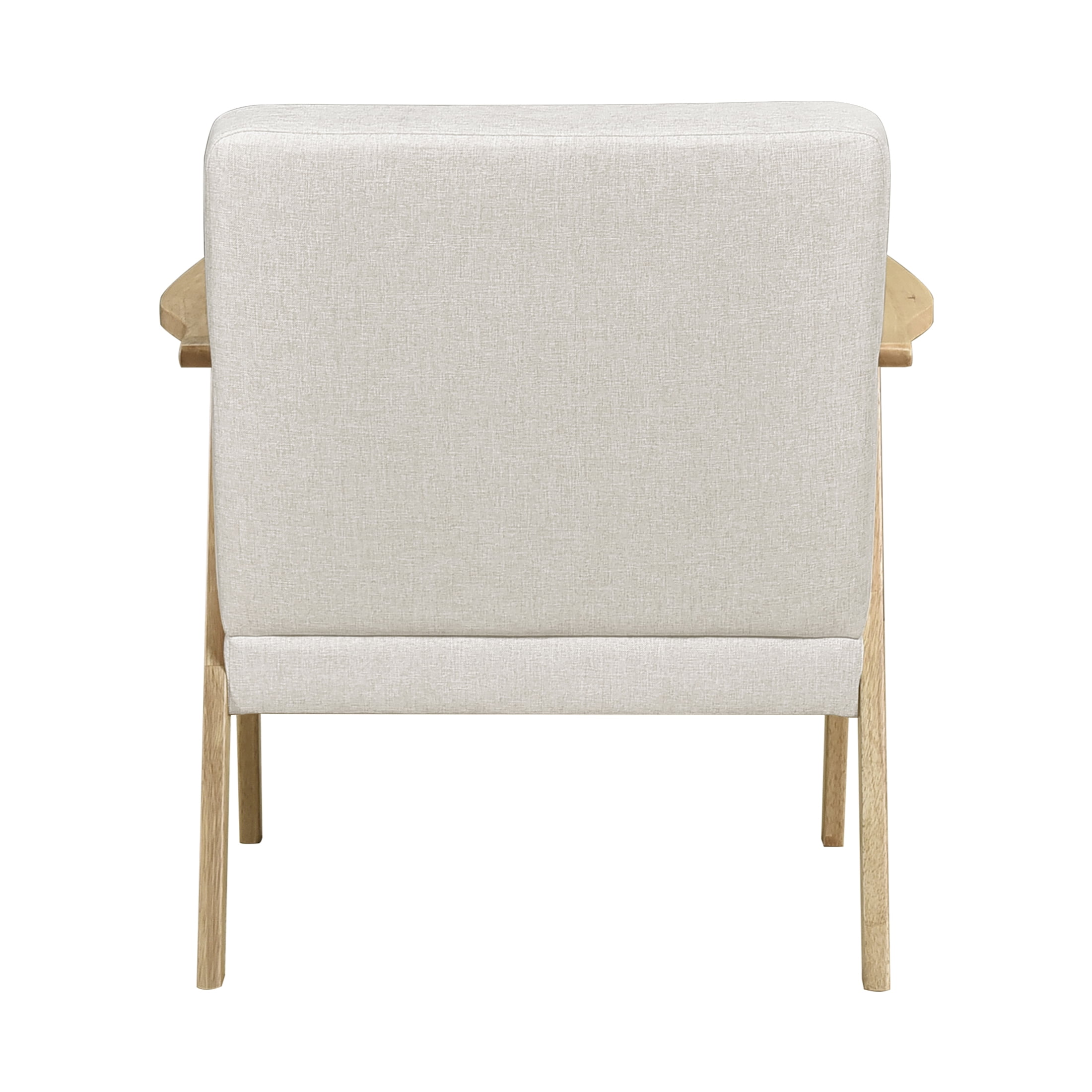 OakvillePark Harrowveil Textured Fabric Accent Chair, Beige/Natural Wood