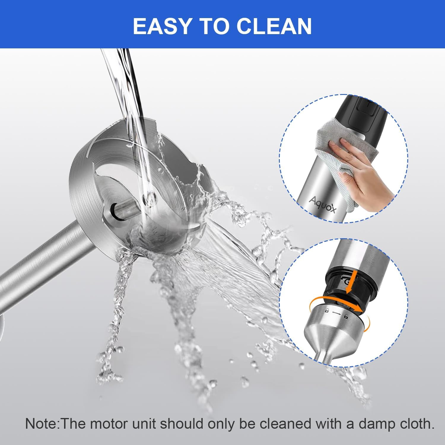 Immersion Blender 5 in 1 Handheld Blender 1500W with Turbo Boost, 20 Speed Modes for Soup, Sauce, Baby Food