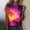 Multicolor B, variant on Womens Galaxy Print T-Shirt Short Sleeve Graphic Tee All Over Space Pattern Stretchy Casual Top,Size 3XL